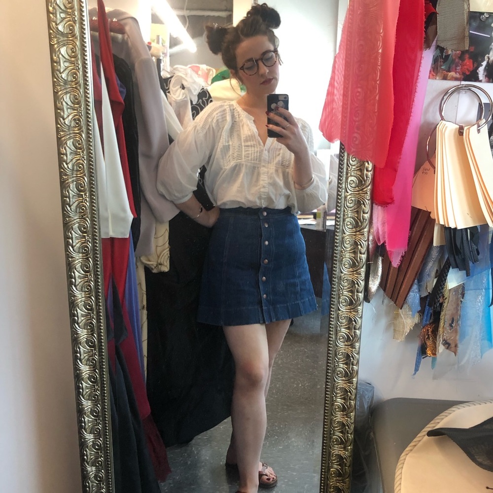 Madewell “Metropolis” Snap Front Mini-Skirt